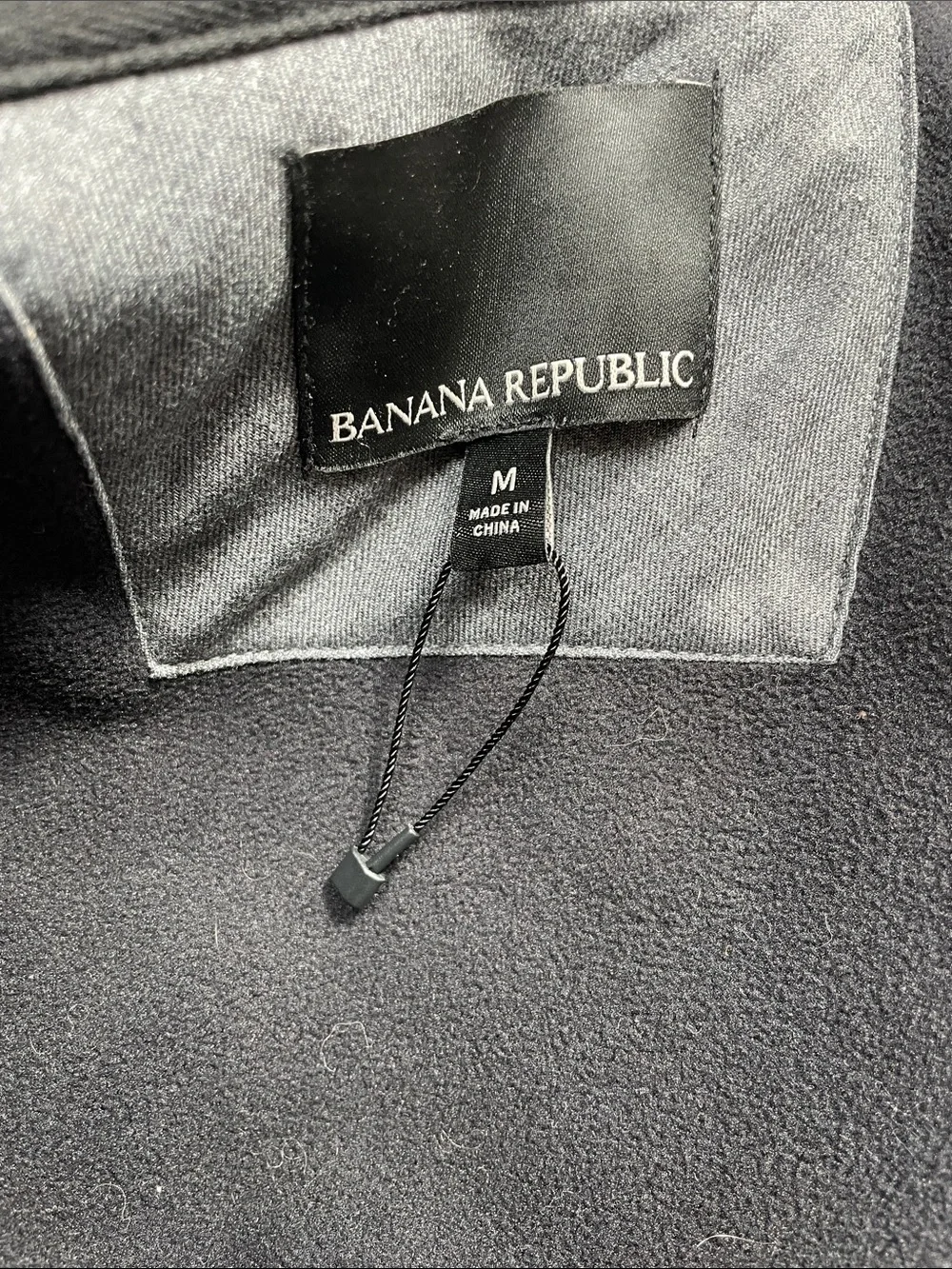 Banana Republic Men’s Black Lightweight Jacket with Sherpa Collar